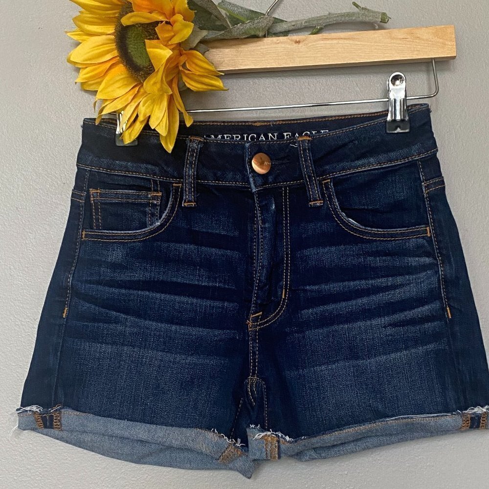 American Eagle Hi-Rise Shortie Cutoff/rolled Shorts